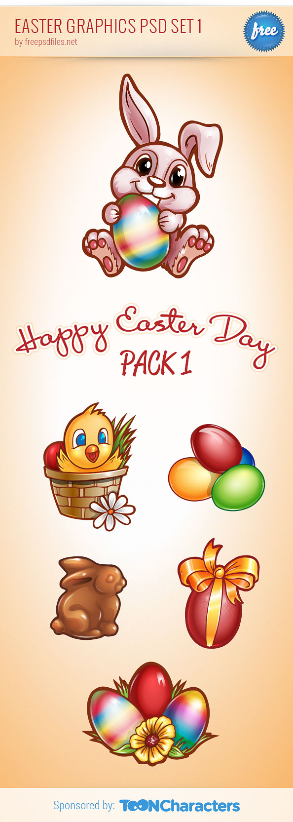 Easter Graphics PSD Set 1