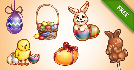 Easter Graphics PSD Set 2 - Free PSD Files