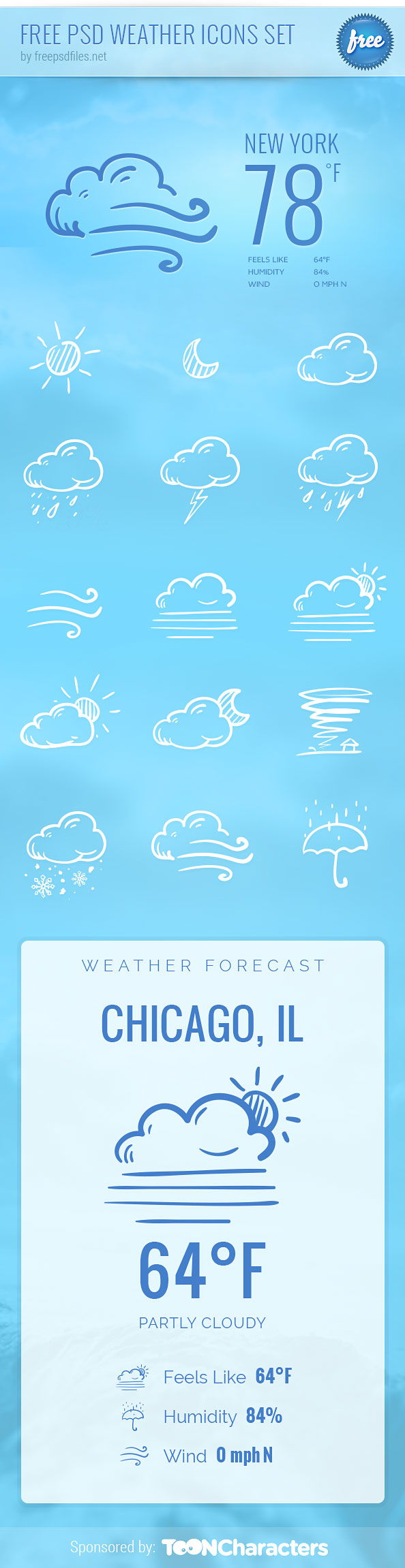 Free PSD Weather Icon Set