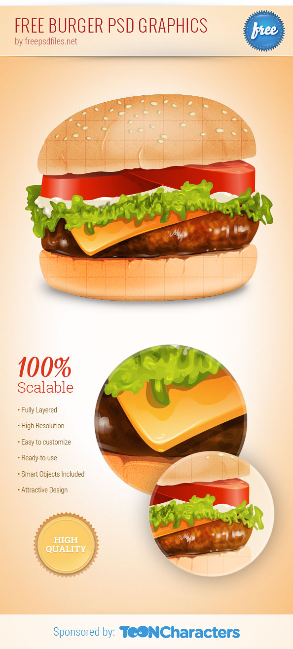 Free Burger PSD Graphics