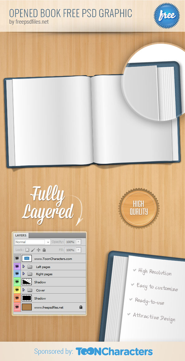 Opened Book Free PSD Graphic