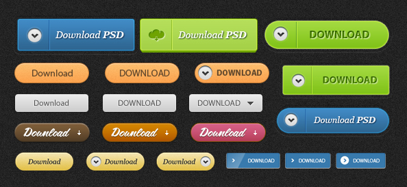 Download Buttons PSD