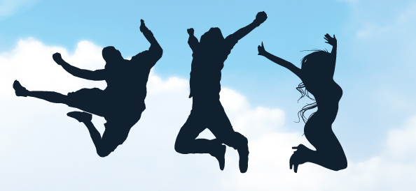 Jumping People Silhouettes Set 1