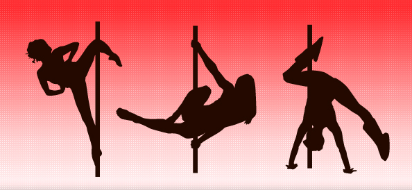 Pole Dancer Silhouettes Set 2
