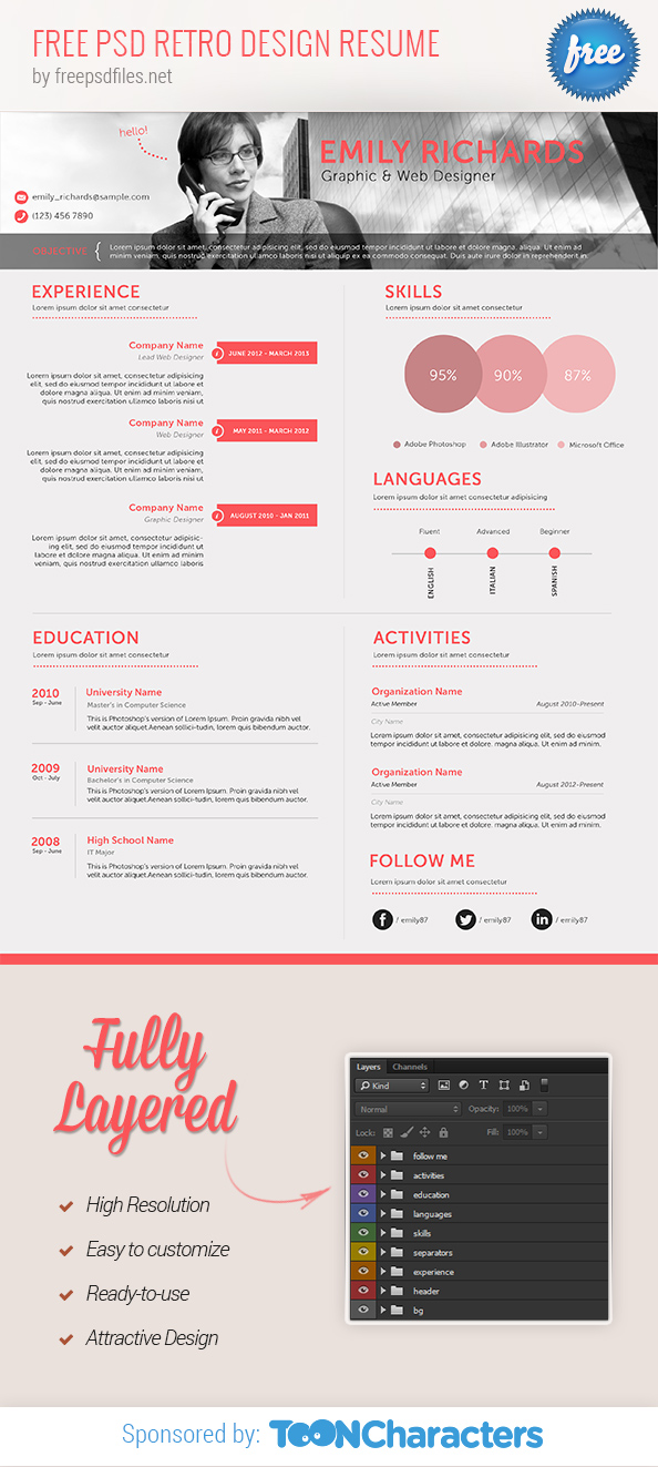 Free PSD Professional Business Resume