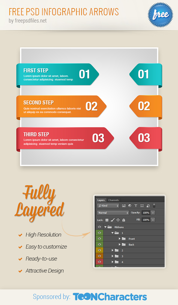 FREE PSD infographic arrows