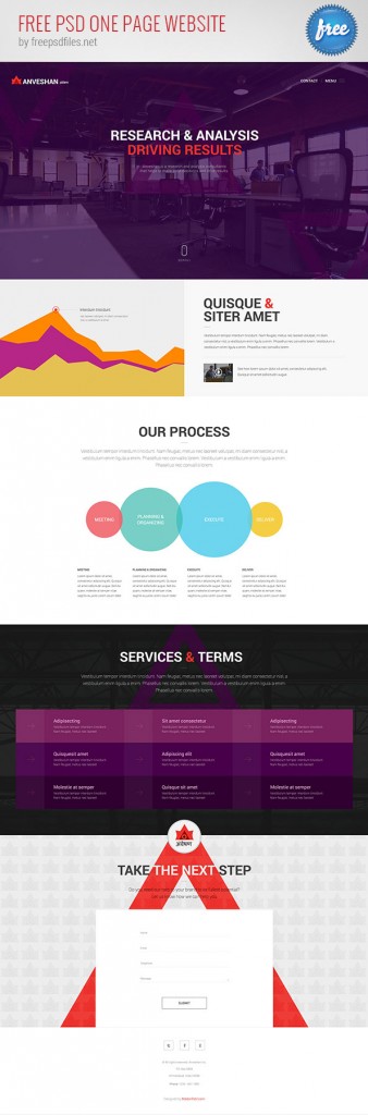 Free PSD One Page Website - Free PSD Files