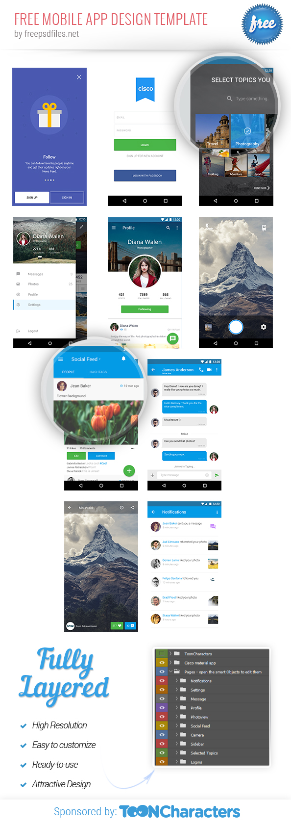 Free Mobile App Design Template