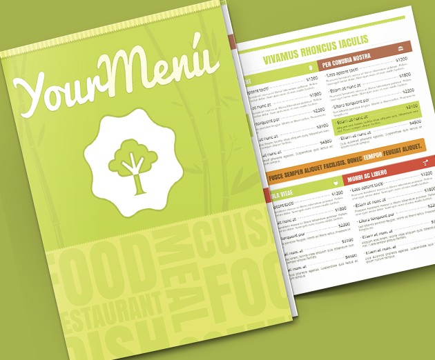 vegetarian menu design