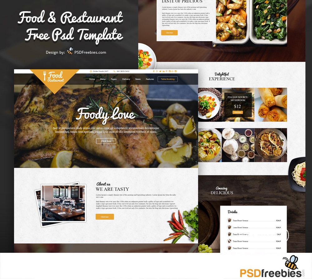 Download 18 Restaurant Print Web Free Psd Templates PSD Mockup Templates