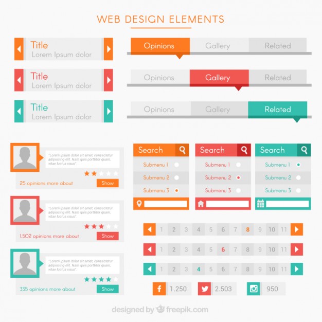 modern-elements-and-buttons-for-website