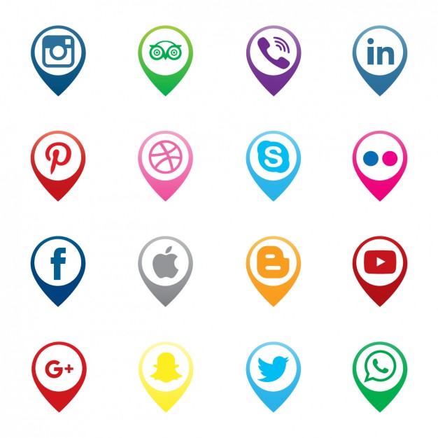 pins-map-social-media-icons