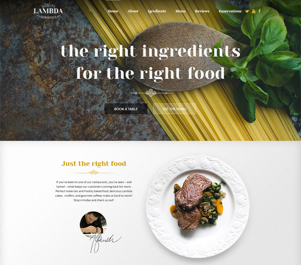 restaurant web design template