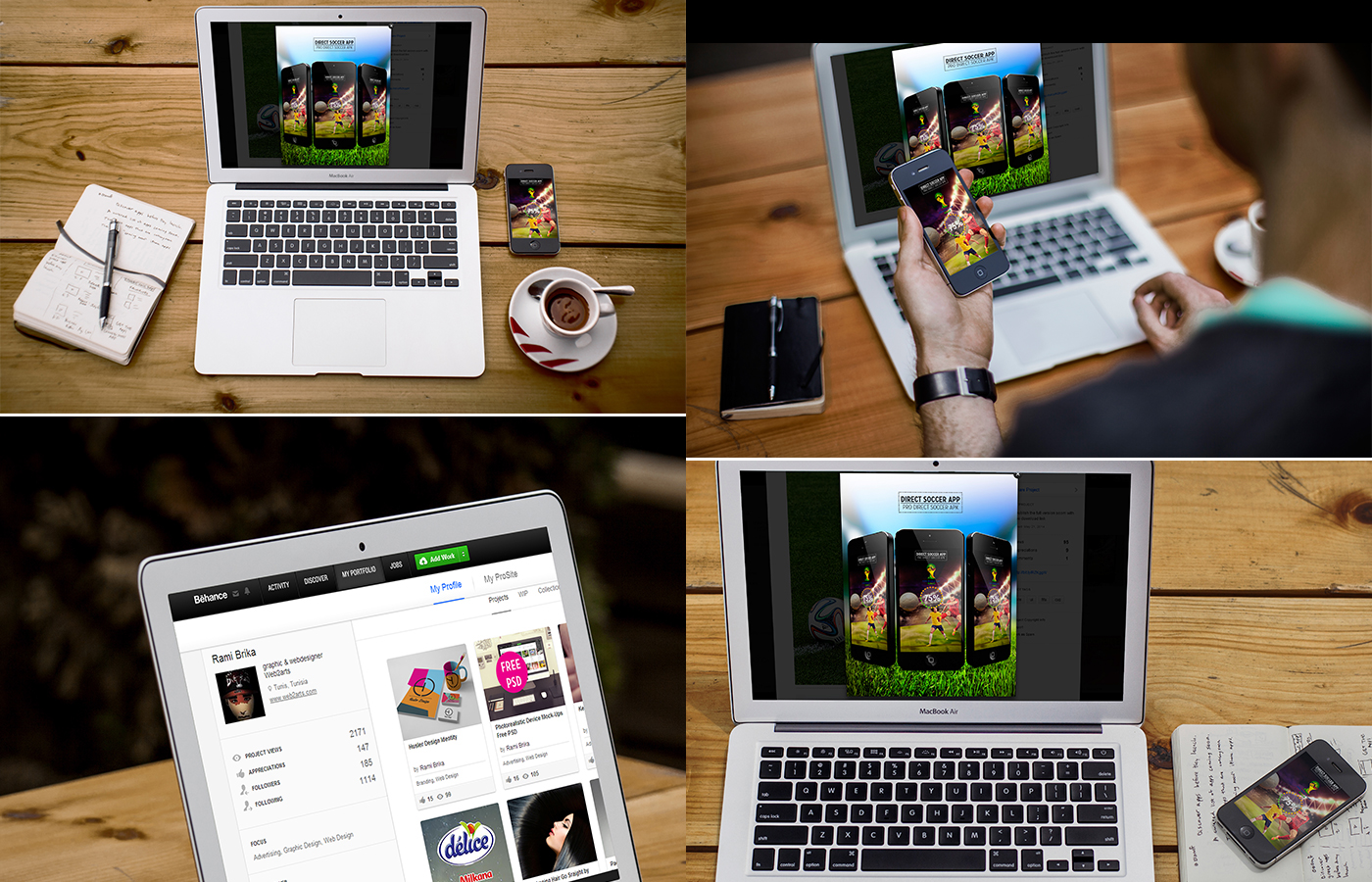 Responsive Showcase Mockup Free PSD