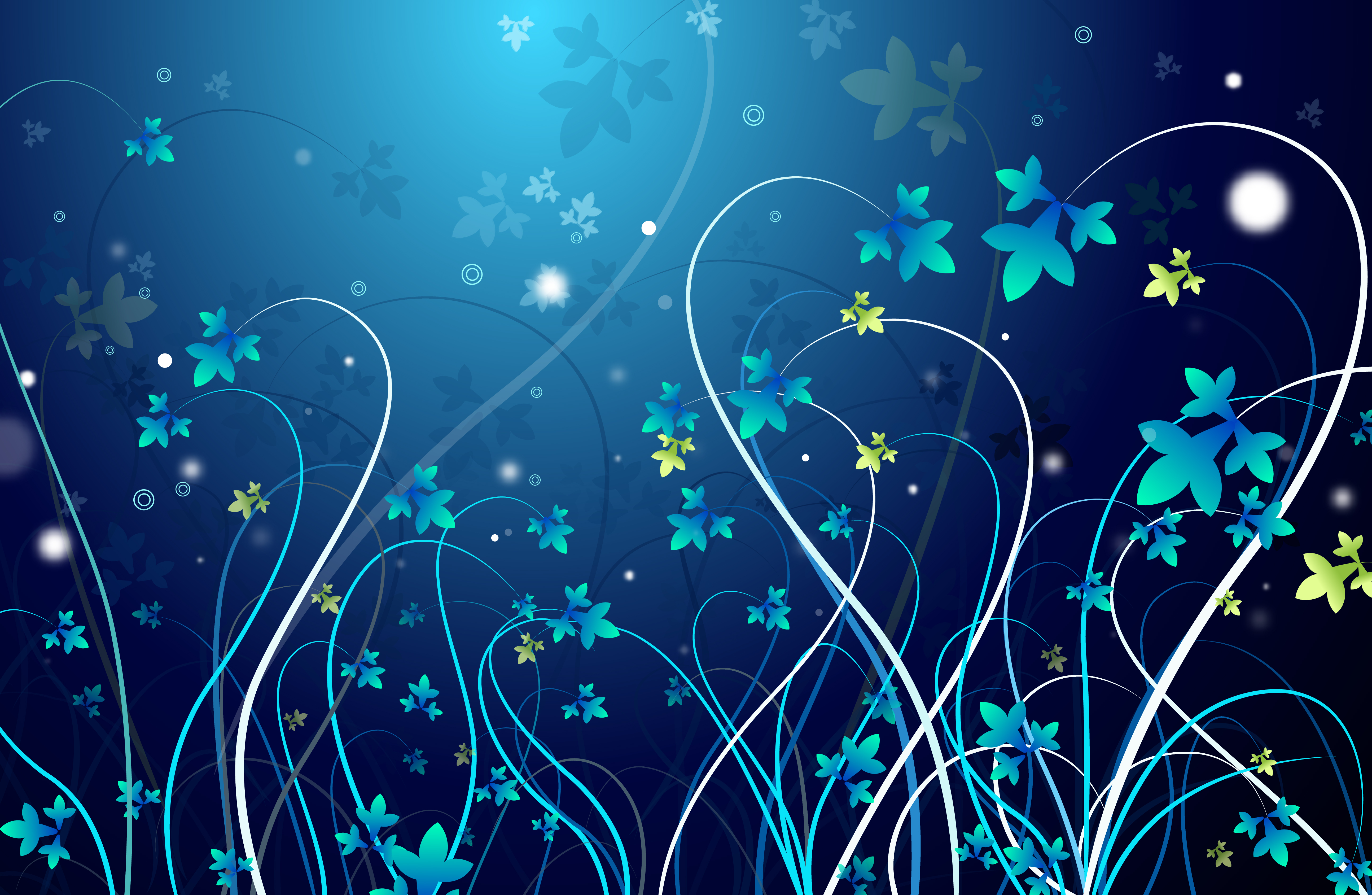 abstract flowers background dark blue