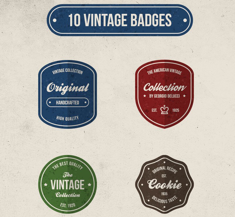 free psd vintage badges