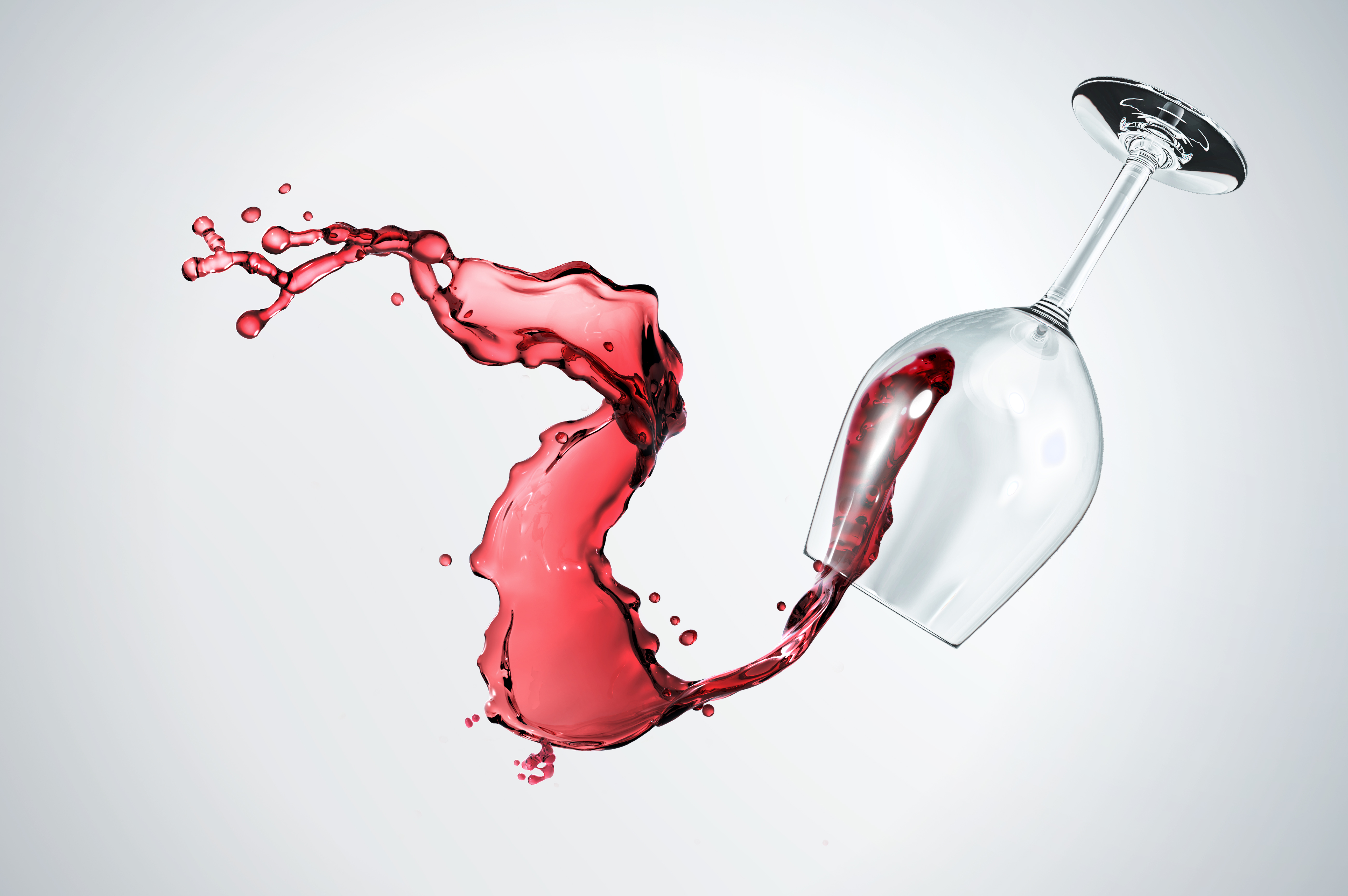 spilled glass of wine 3d background