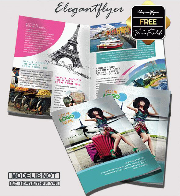 travel bi-fold brochure template