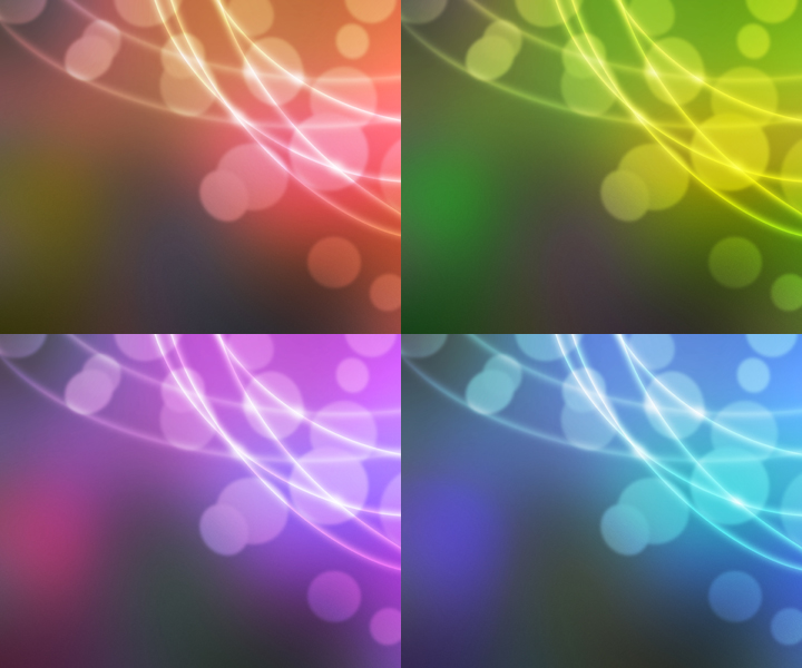 bokeh background in 4 colors