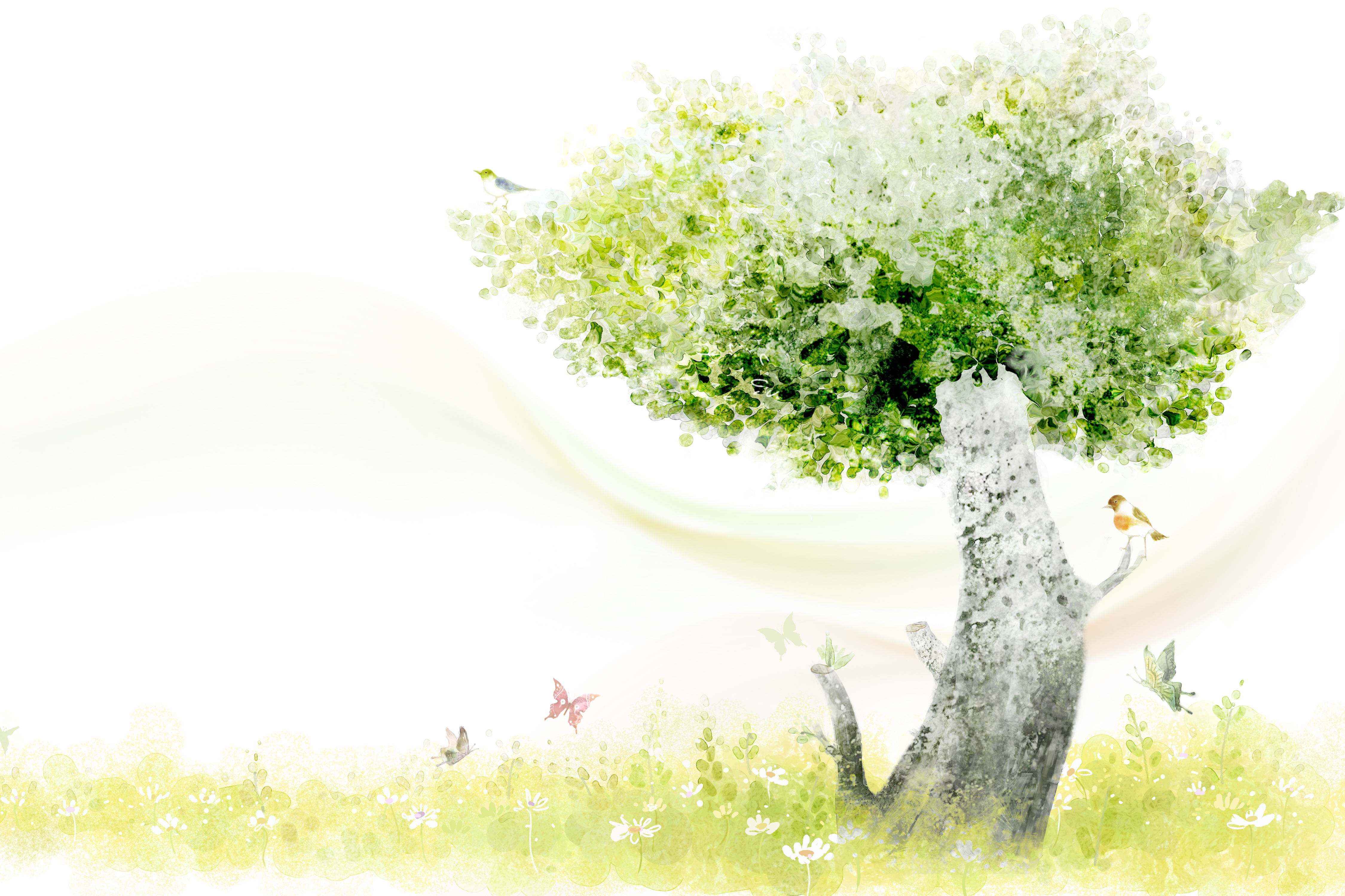 clear_style_of_handpainted_green_trees_psd_layered_images 4500x3000