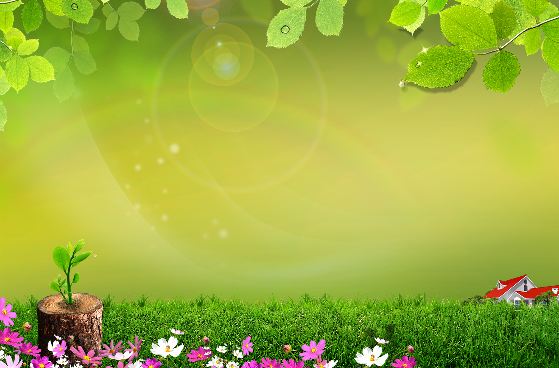 spring background fully layered psd 1800x1184