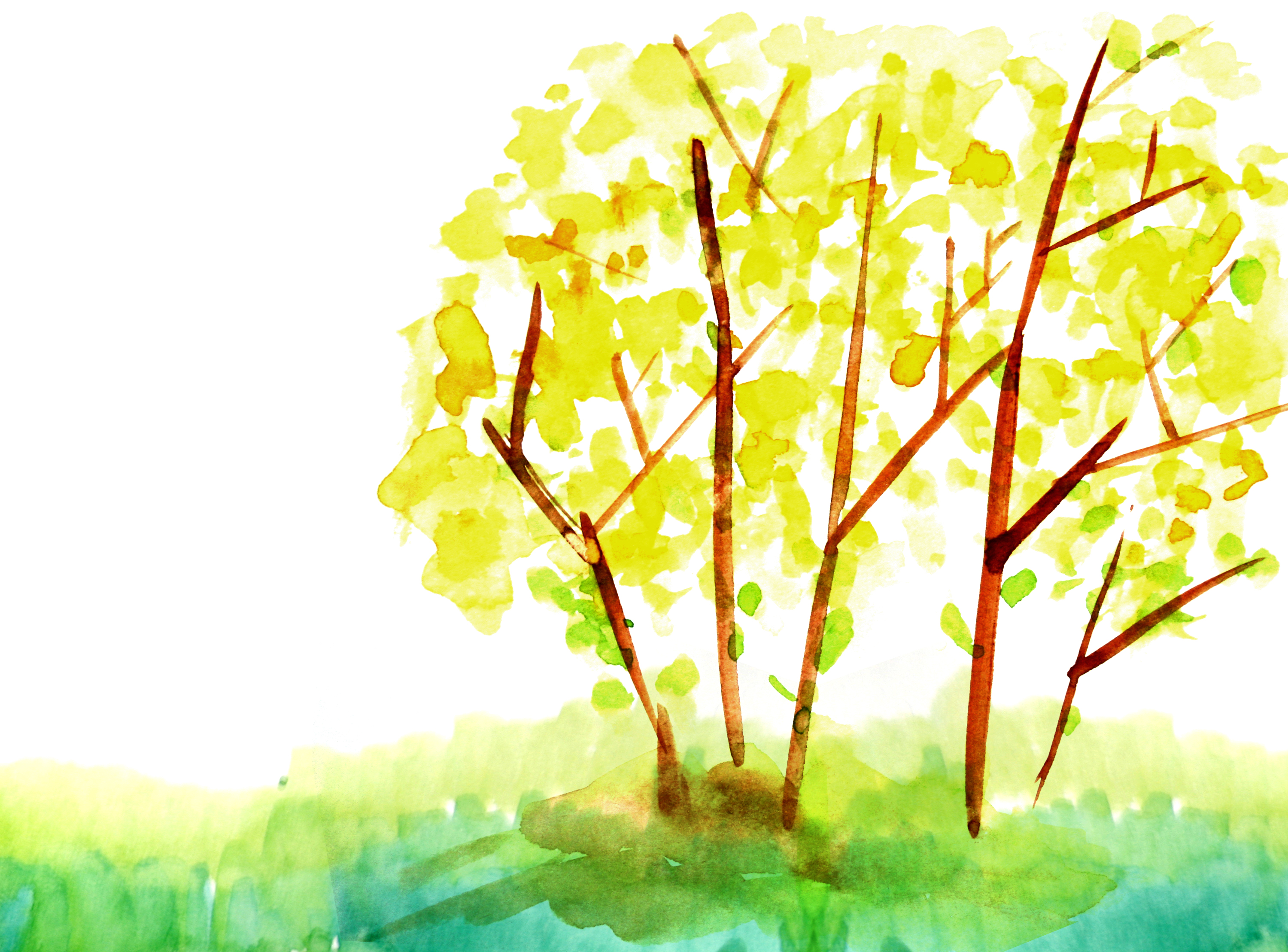 watercolor nature background free PSD