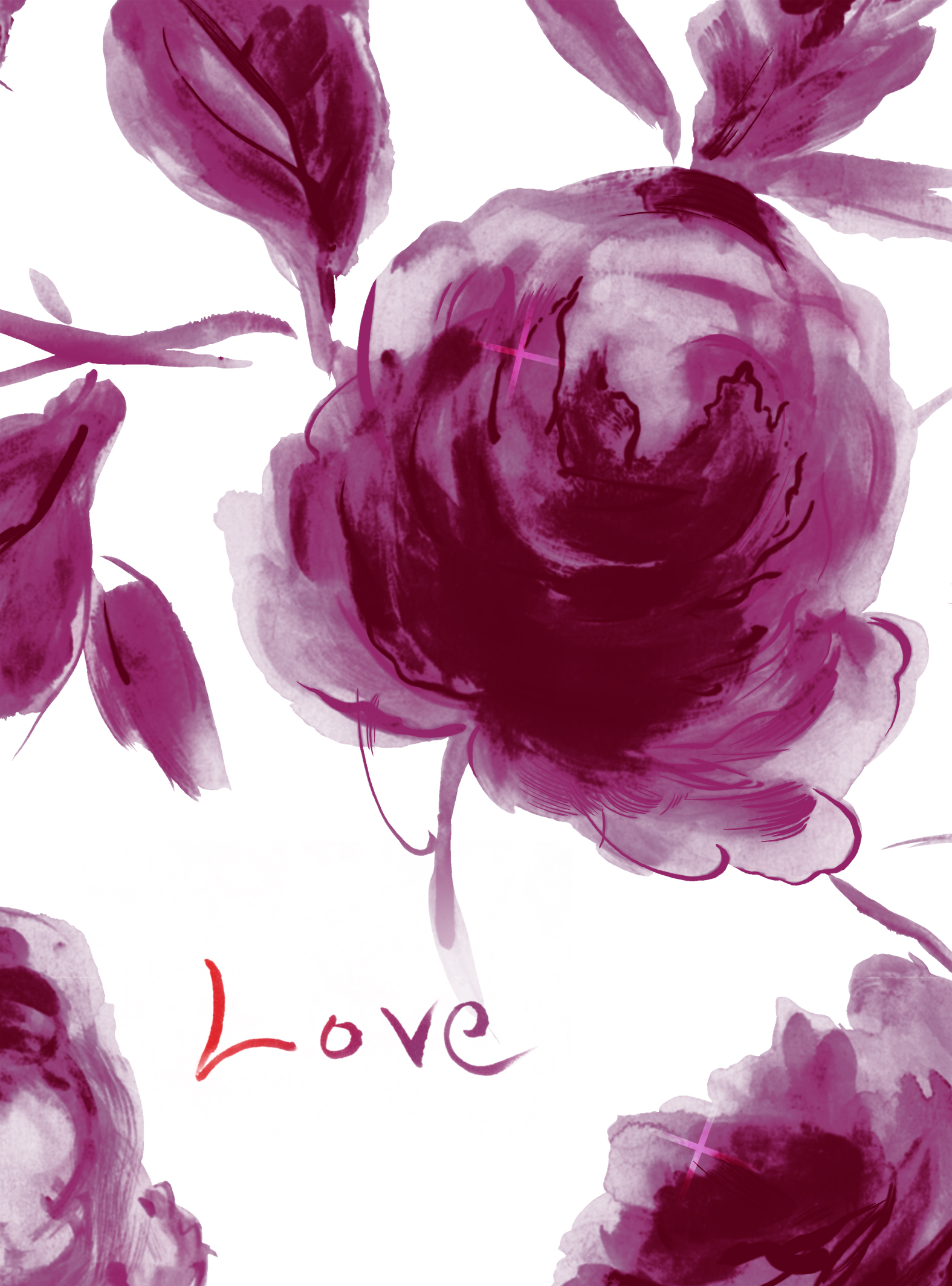 watercolor roses background freebie