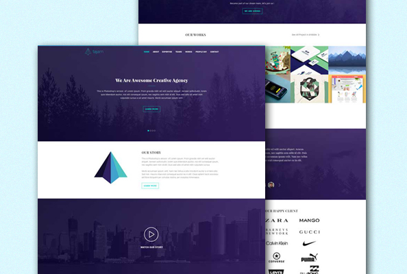 Free One Page PSD Template